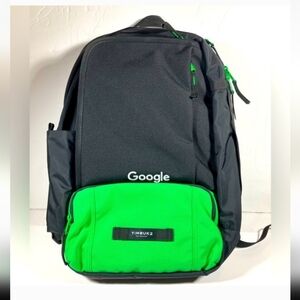 Timbuk2 Laptop Backpack Black Green Google Logo Tech Work Travel Bag Unisex New